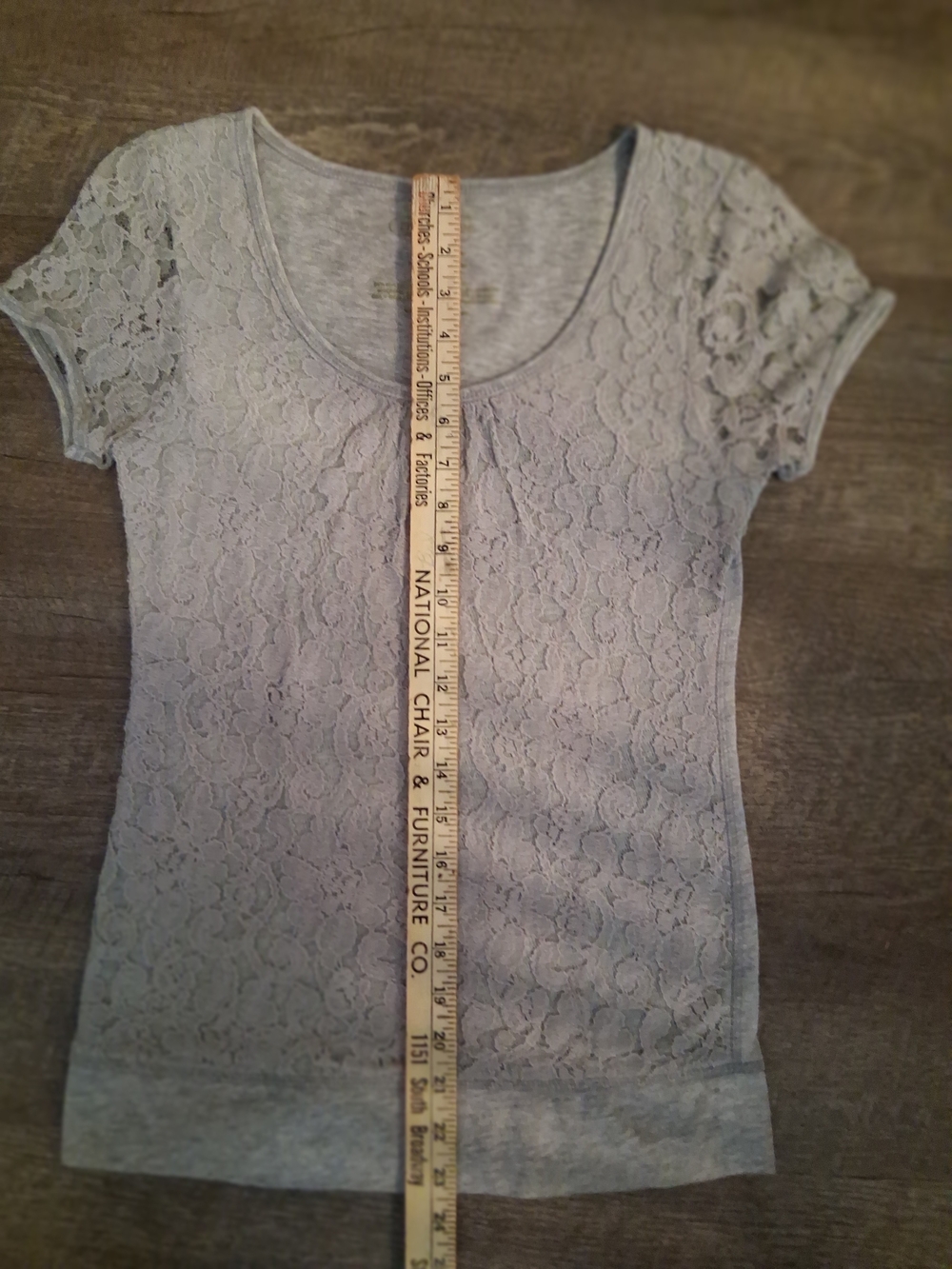 Maurices/Faded Glory Lace Short-Sleeve Tees - White & Light Gray - Picture 6 of 8